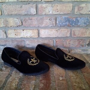 STEVE MADDEN BLACK VELVET LOAFERS SIZE 11